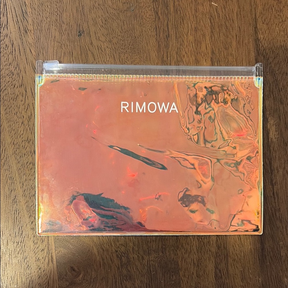RIMOWA NEW Iridescent Plastic Sleeve Pouch Paper Holder Slide Zip